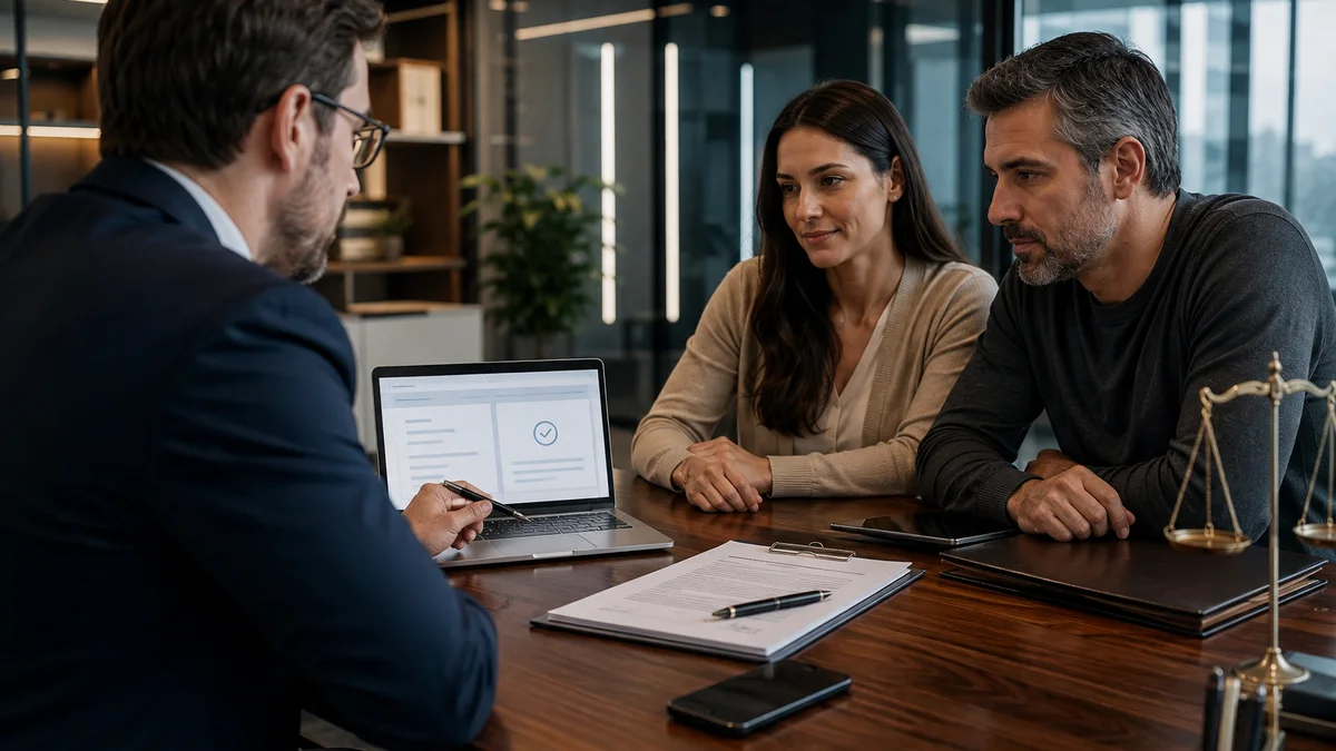 Advogado orientando casal sobre novidades do divórcio online em 2026